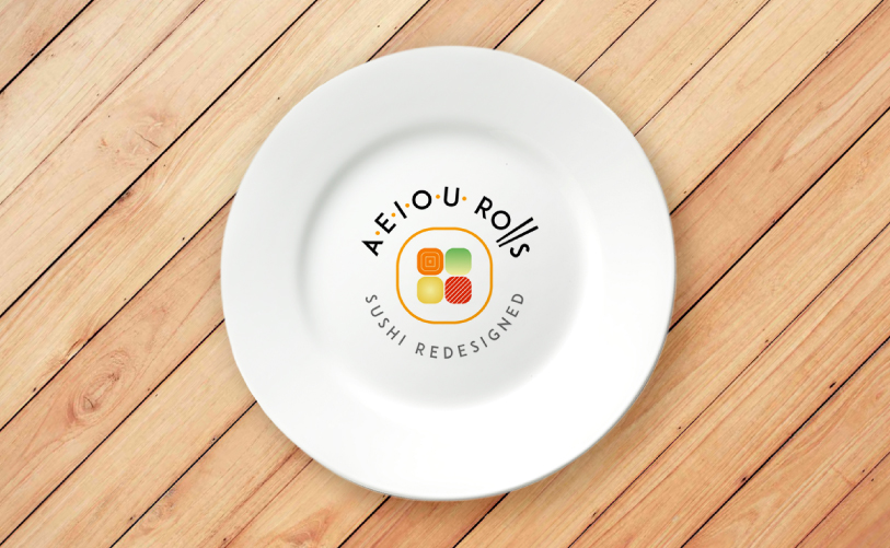 Logo Design - ຊູຊິ AEIOU ROLLS logo